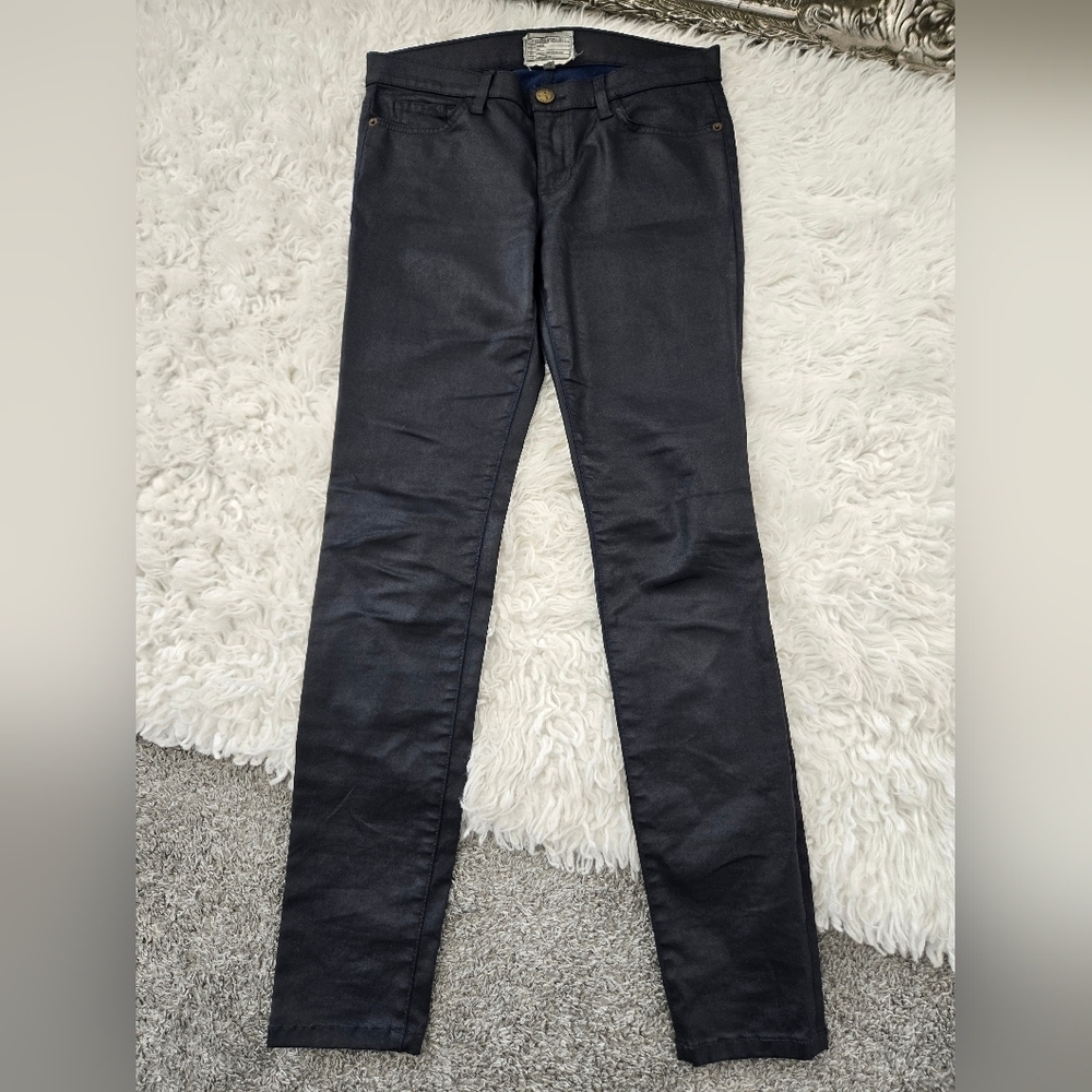 CURRENT/ELLIOTT The Ankle SkinnyBlue Coated Jeans. Size 28.